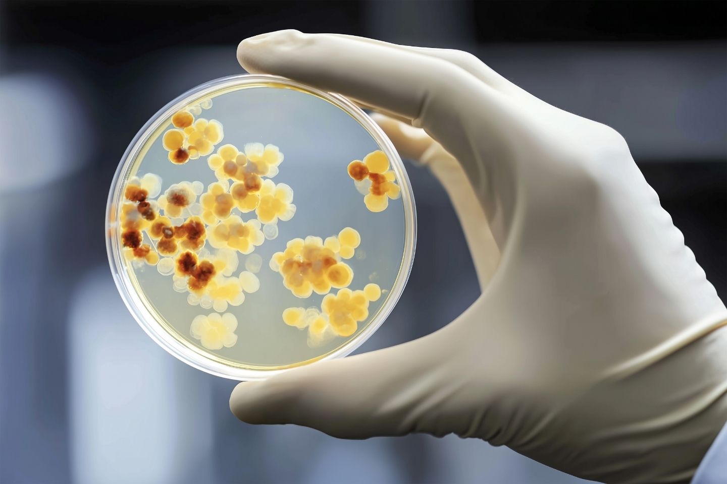 Petrijeva zdjelica s kolonijama kvasnice Candida auris